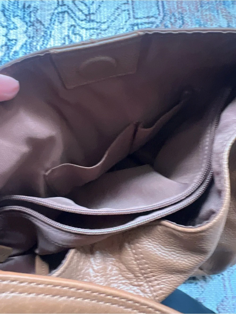 KOOBA Pebbled Leather Hobo Bag Luggage Brown Genuine Leather Purse